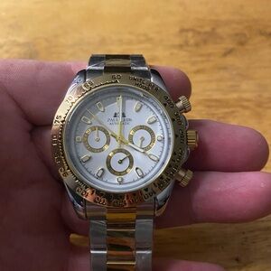 New Luxury Gold and Silver Automatic Chronograph Watch